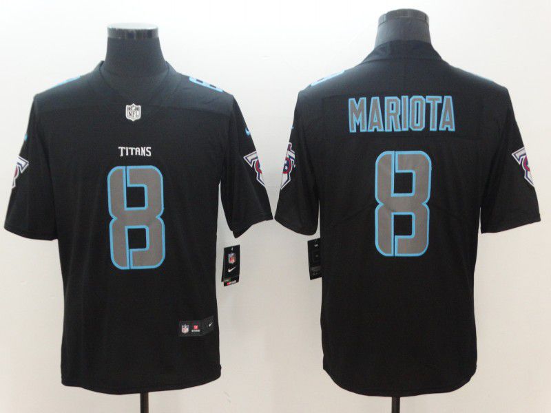Men Tennessee Titans #8 Mariota Nike Fashion Impact Black Color Rush Limited NFL Jerseys->women nfl jersey->Women Jersey